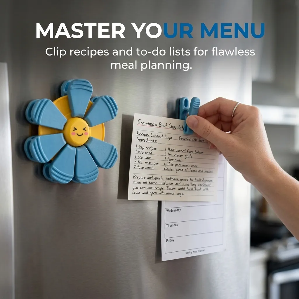 🌸 Flower-Shaped Magnetic Fridge Clip