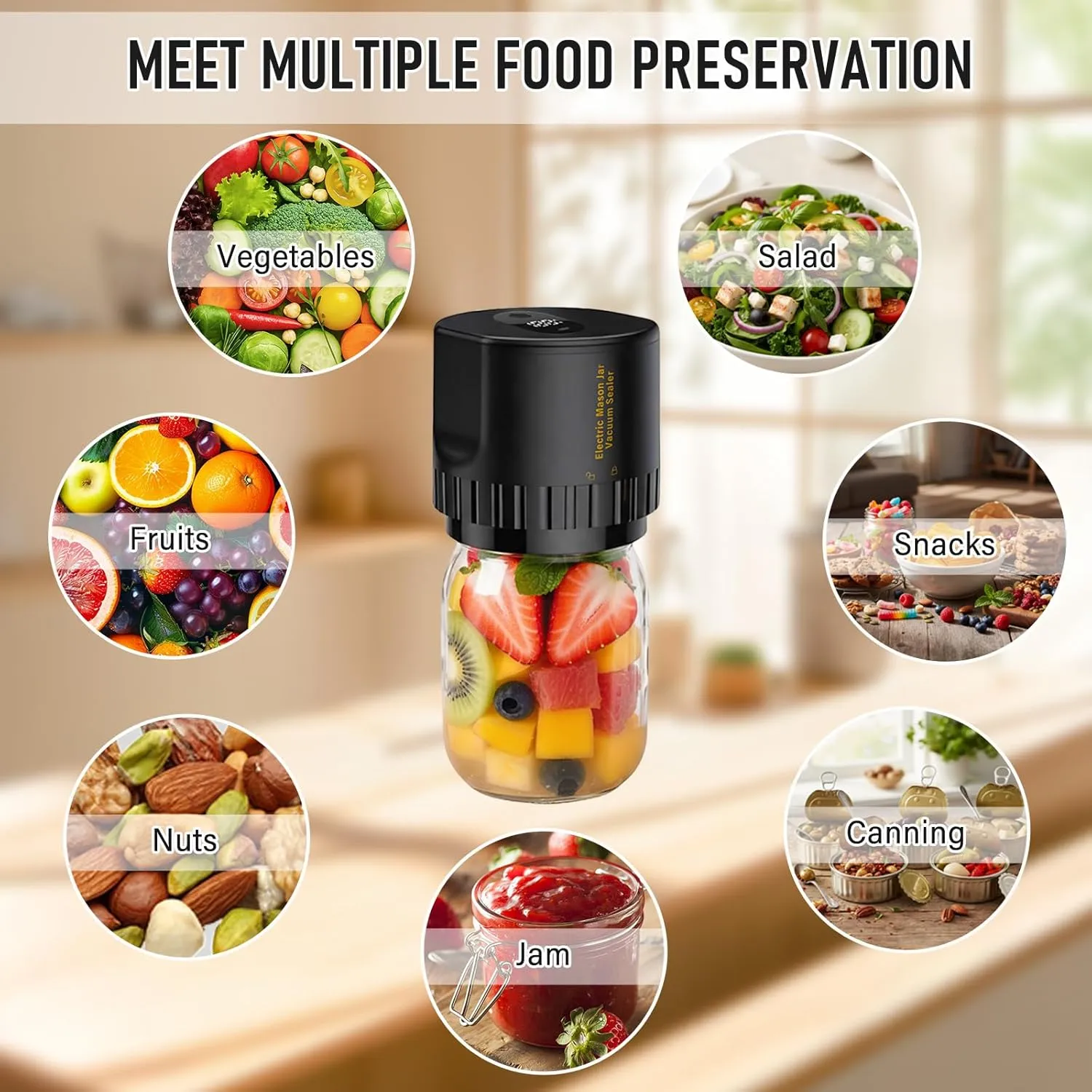 Electric Vacuum Sealer Kit for Mason Jars