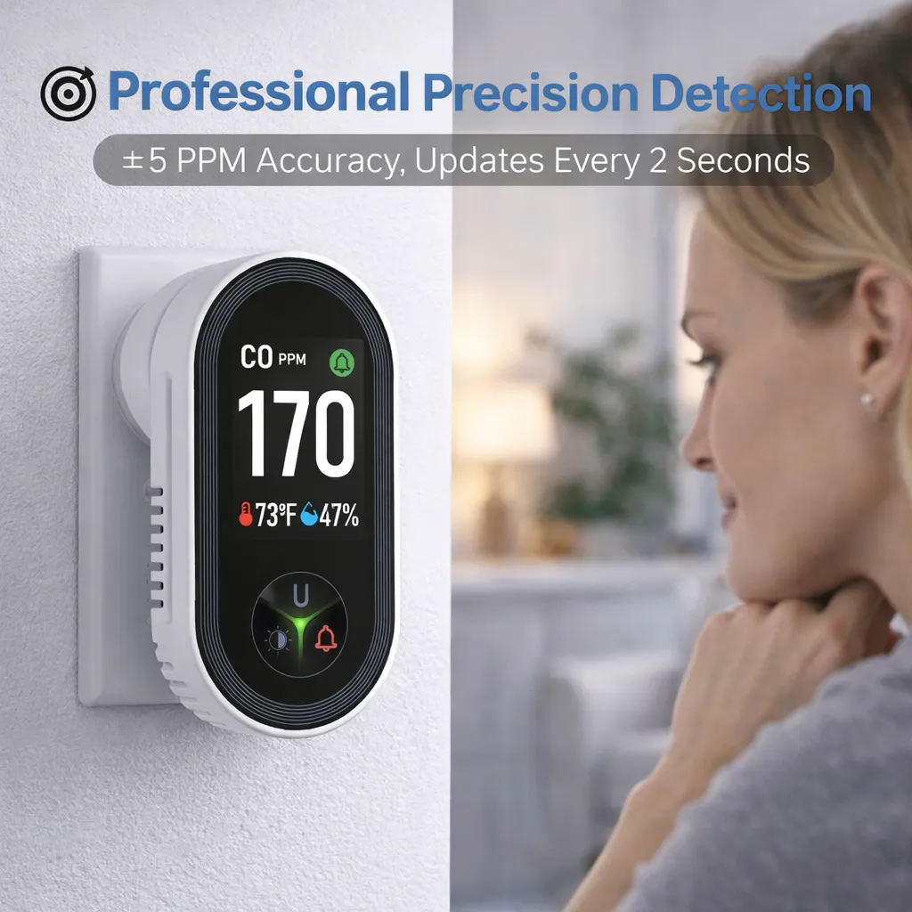 🔌 US Plug Carbon Monoxide Detector 🔥Every Home Needs