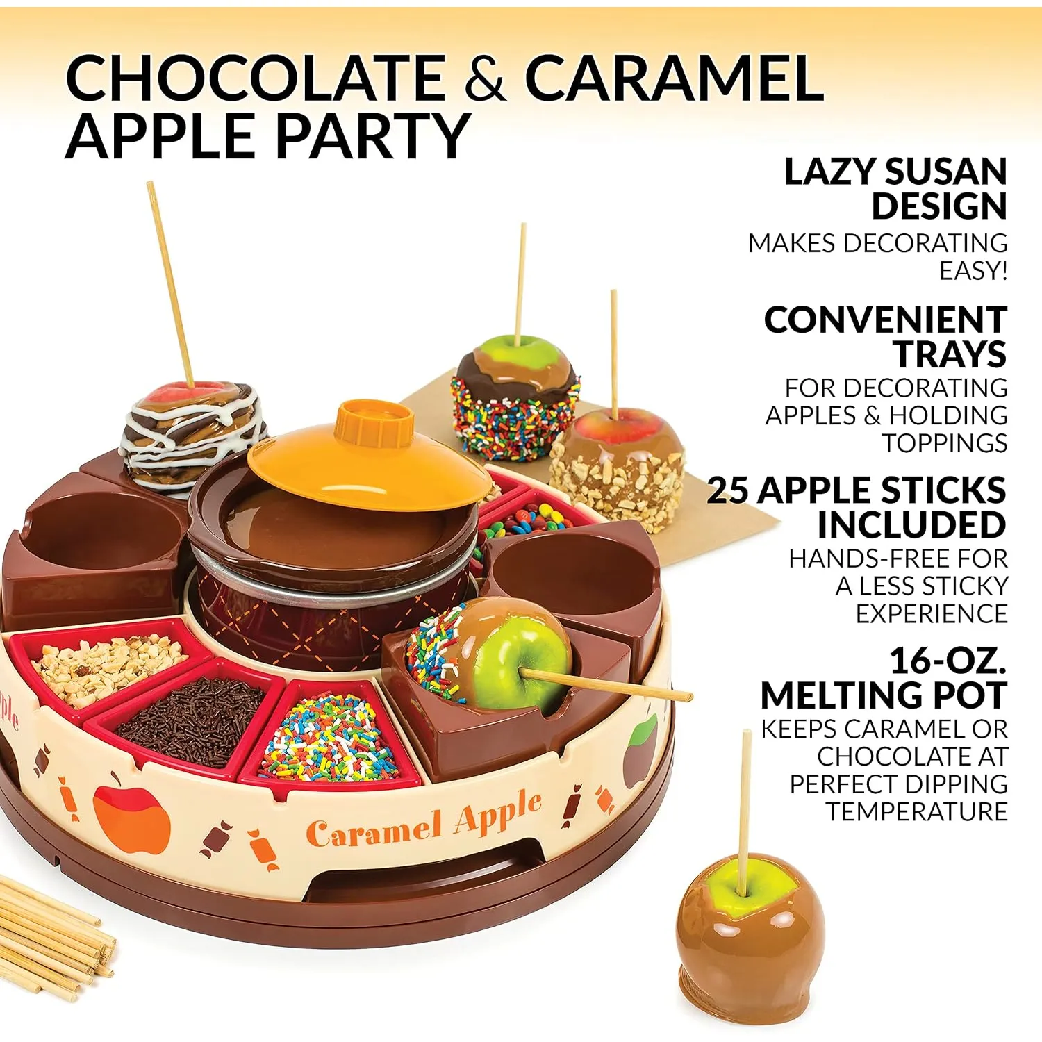Dip & Decorate Chocolate and Caramel Apple Party Maker