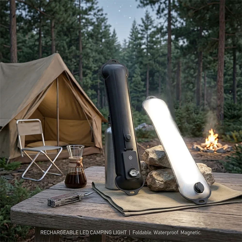🏕️ Rechargeable Camping Light Strip – Foldable Waterproof LED Tent Light with Type-C Charging