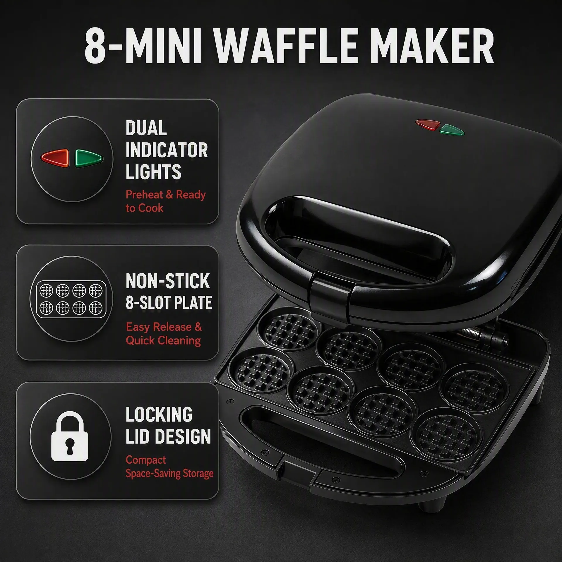 8-at-Once Mini Waffle Maker