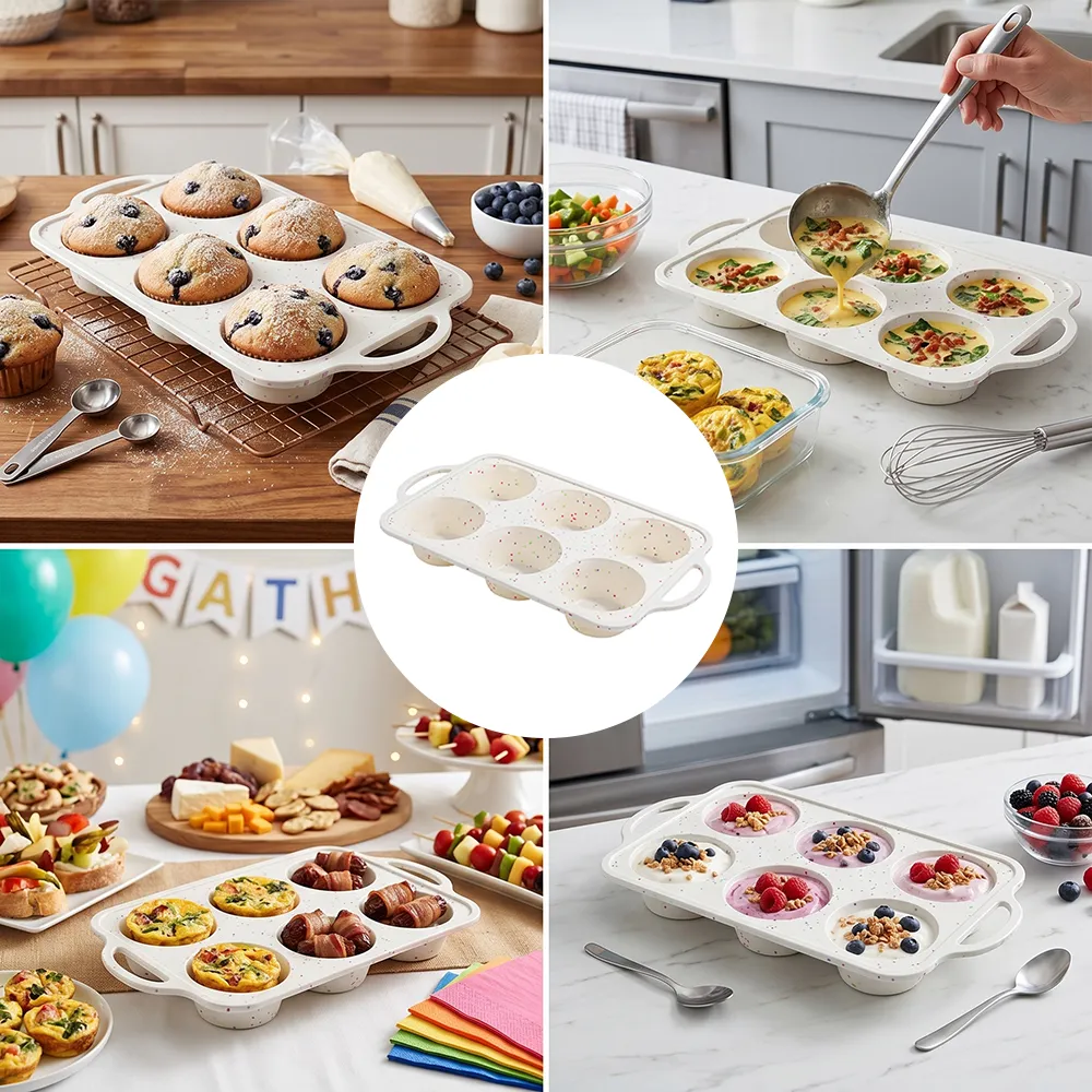 🧁 Extra Large Silicone Muffin Pan Set with Metal Frame (2-Pack/4-Pack)