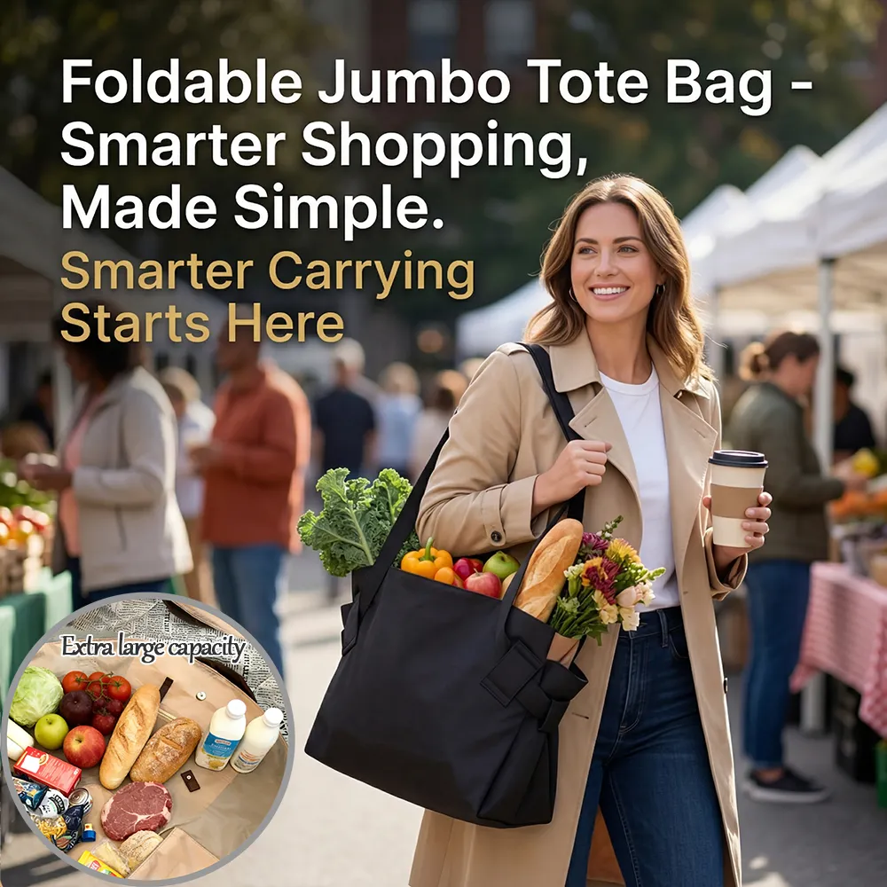 🛒 Foldable Jumbo Tote Bag – Smarter Shopping, Made Simple
