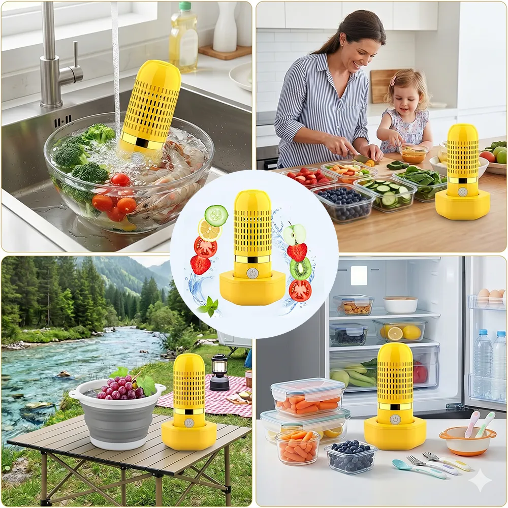 Portable Ultrasonic Fruit & Vegetable Washer – Wireless USB Rechargeable Food Purifier