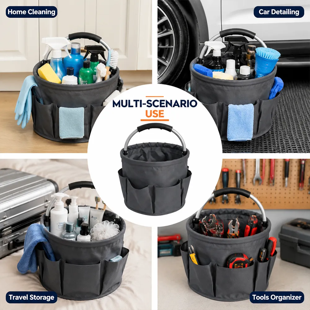 🧺 Collapsible Cleaning Caddy with Handle – Foldable Storage Organizer