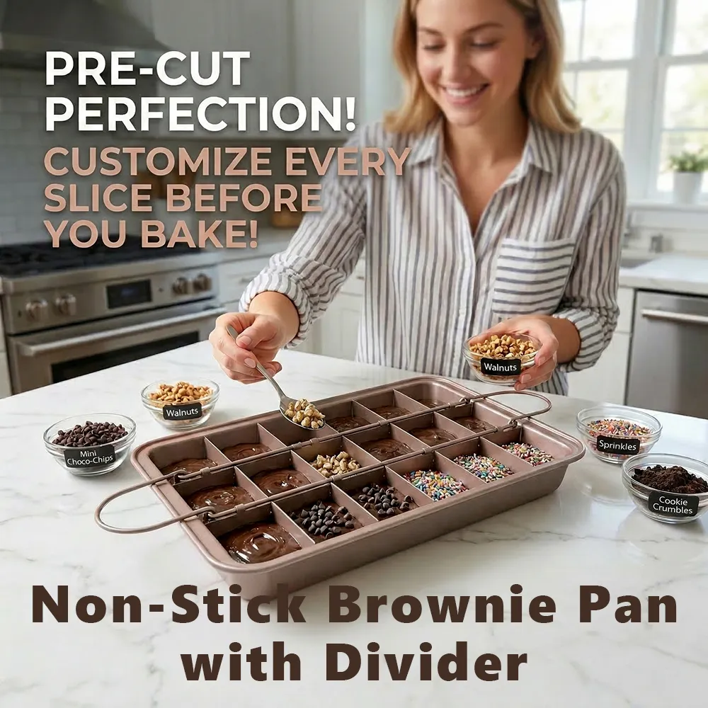🍫 Non-Stick Brownie Pan with Divider