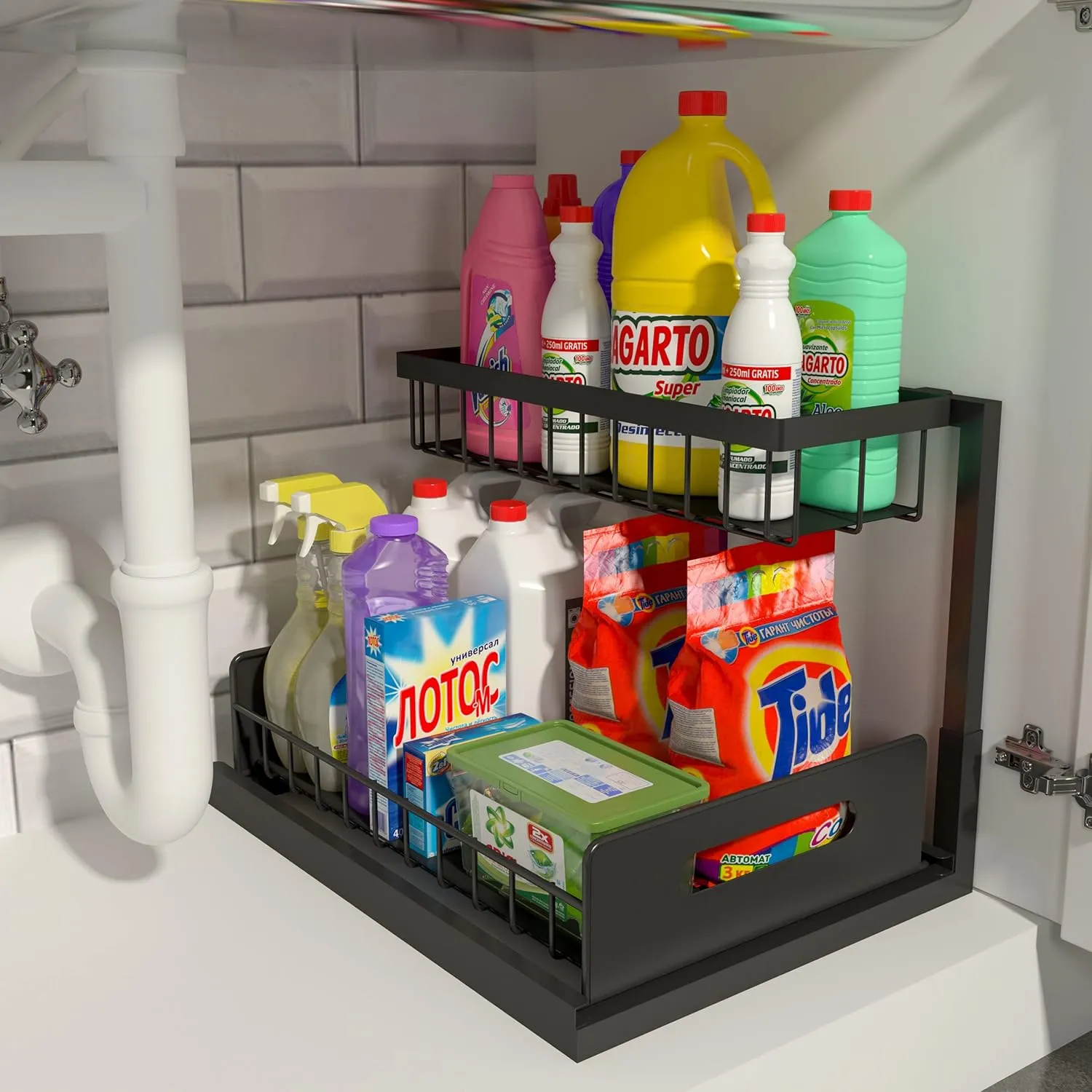 L-Shaped Pull-Out Under-Sink Organizer