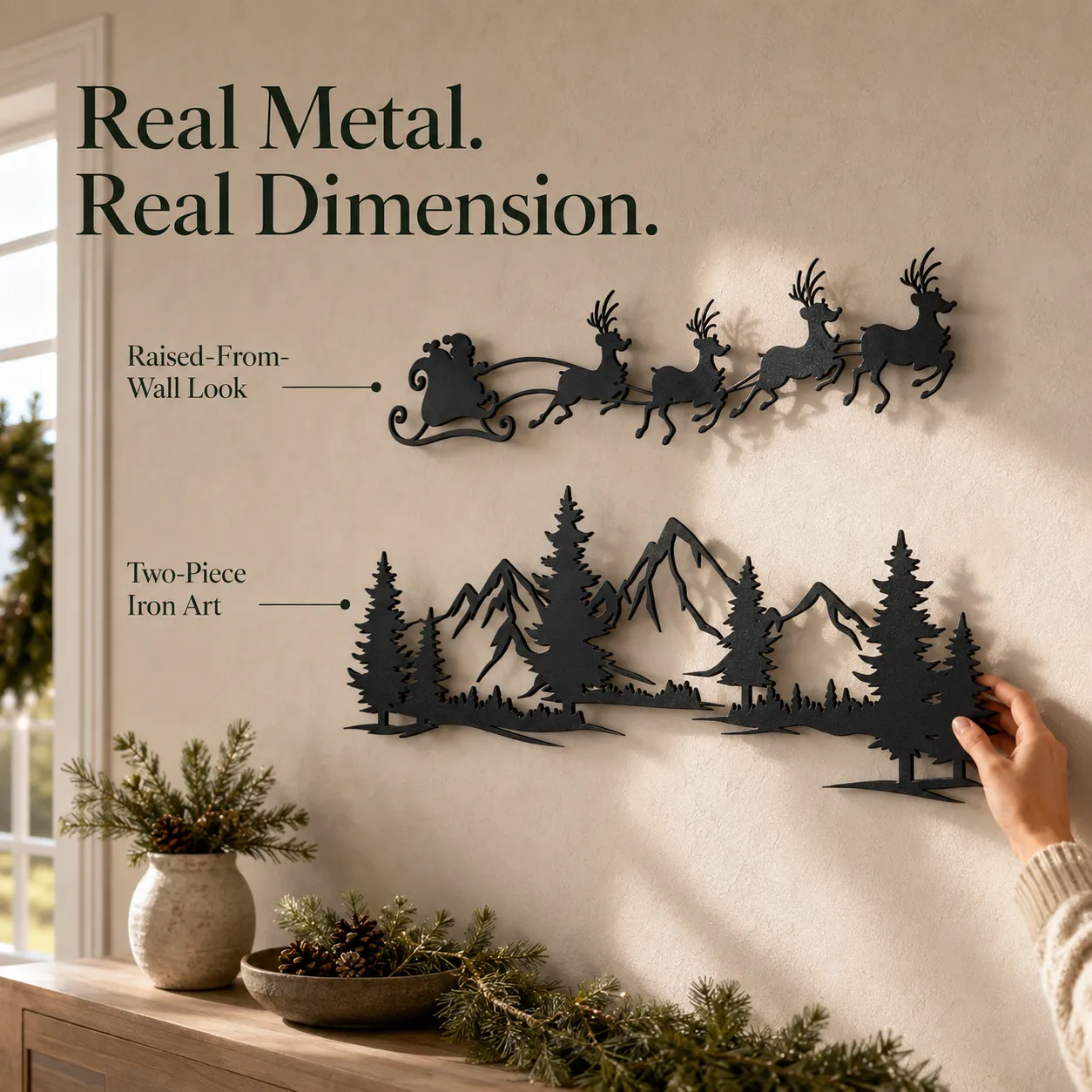 Christmas Eve Metal Wall Art Duo
