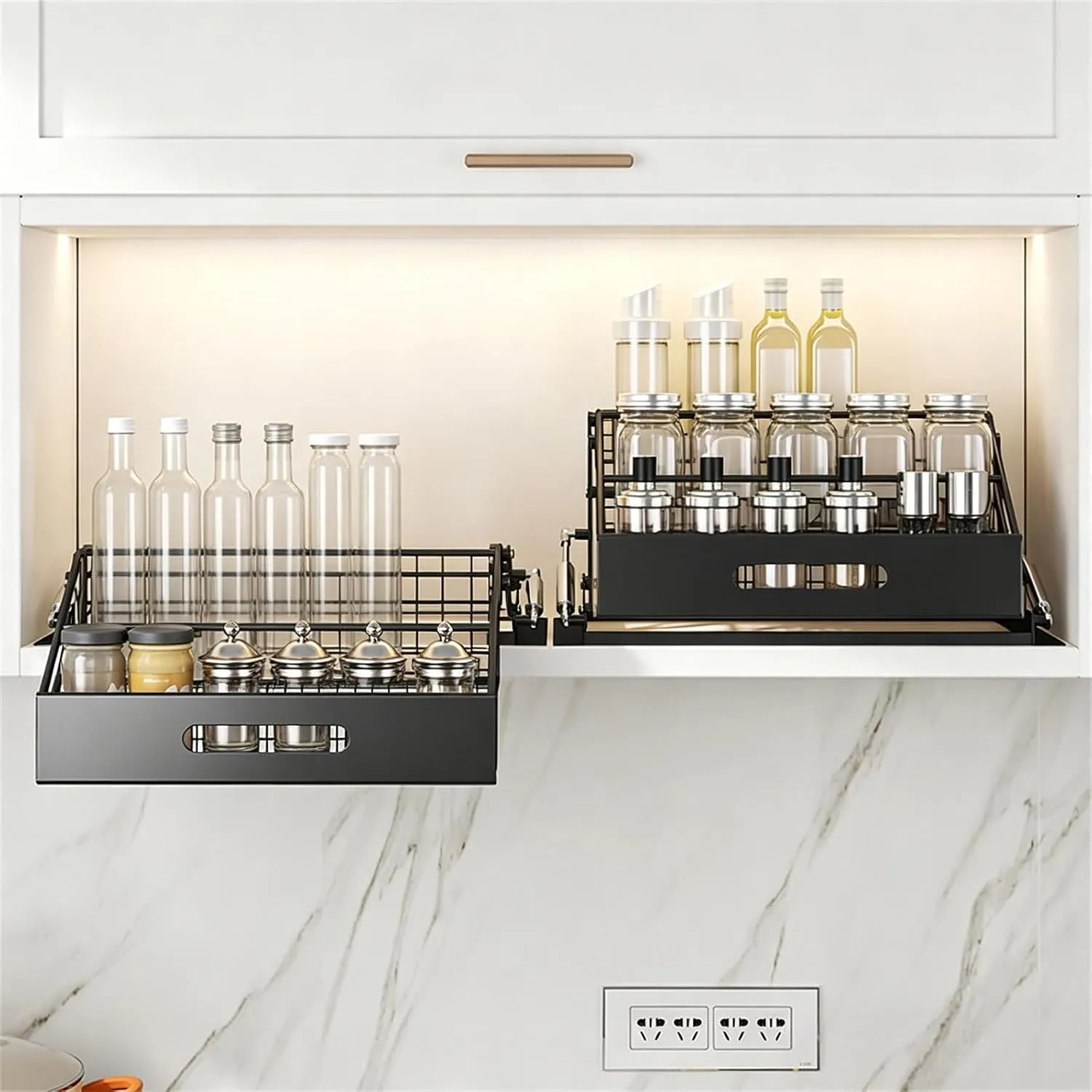 3-Tier Pull-Down Cabinet Spice Rack