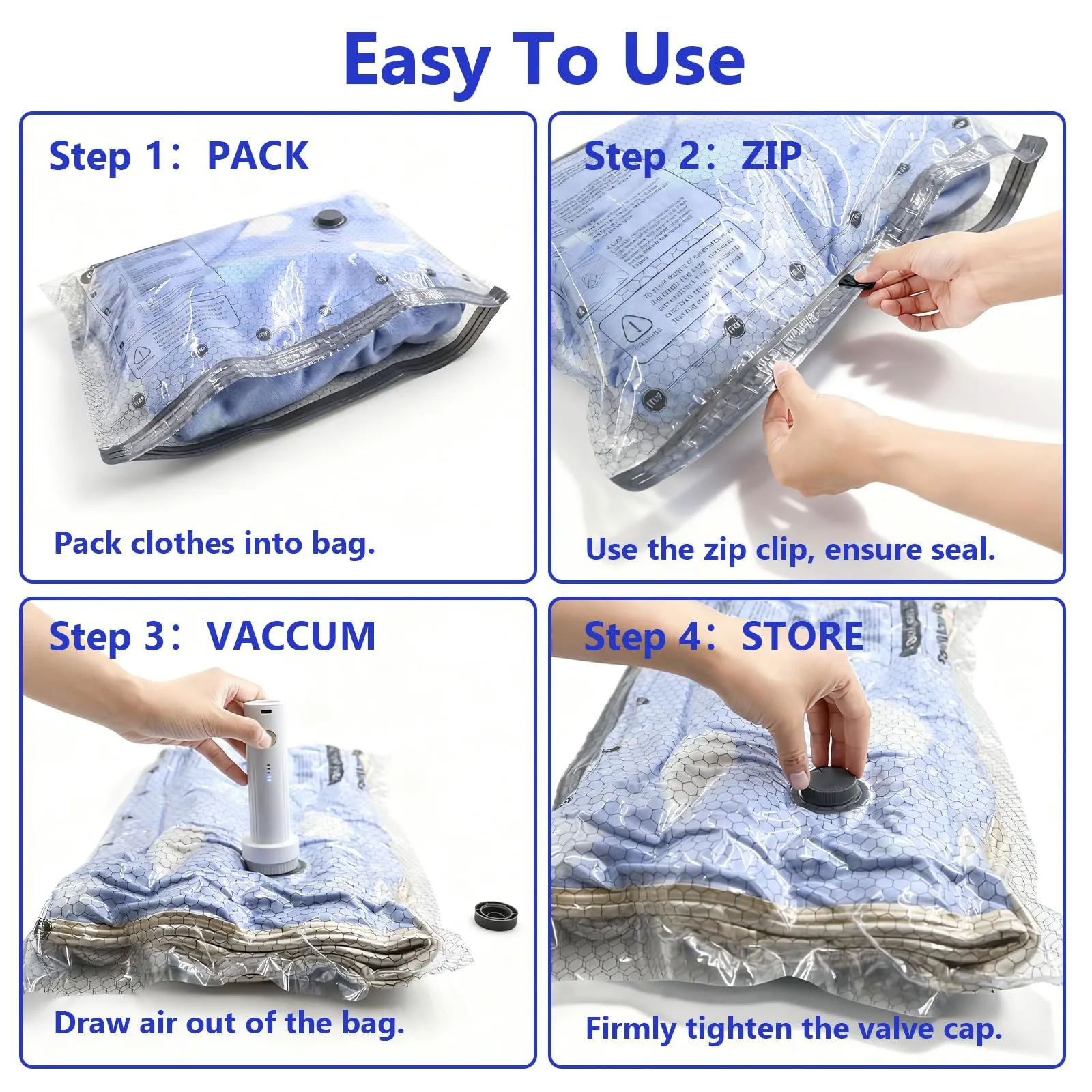 Vacuum Storage Bags: Pack two weeks of clothing into one carry-on by removing bulky air in seconds. 🧳