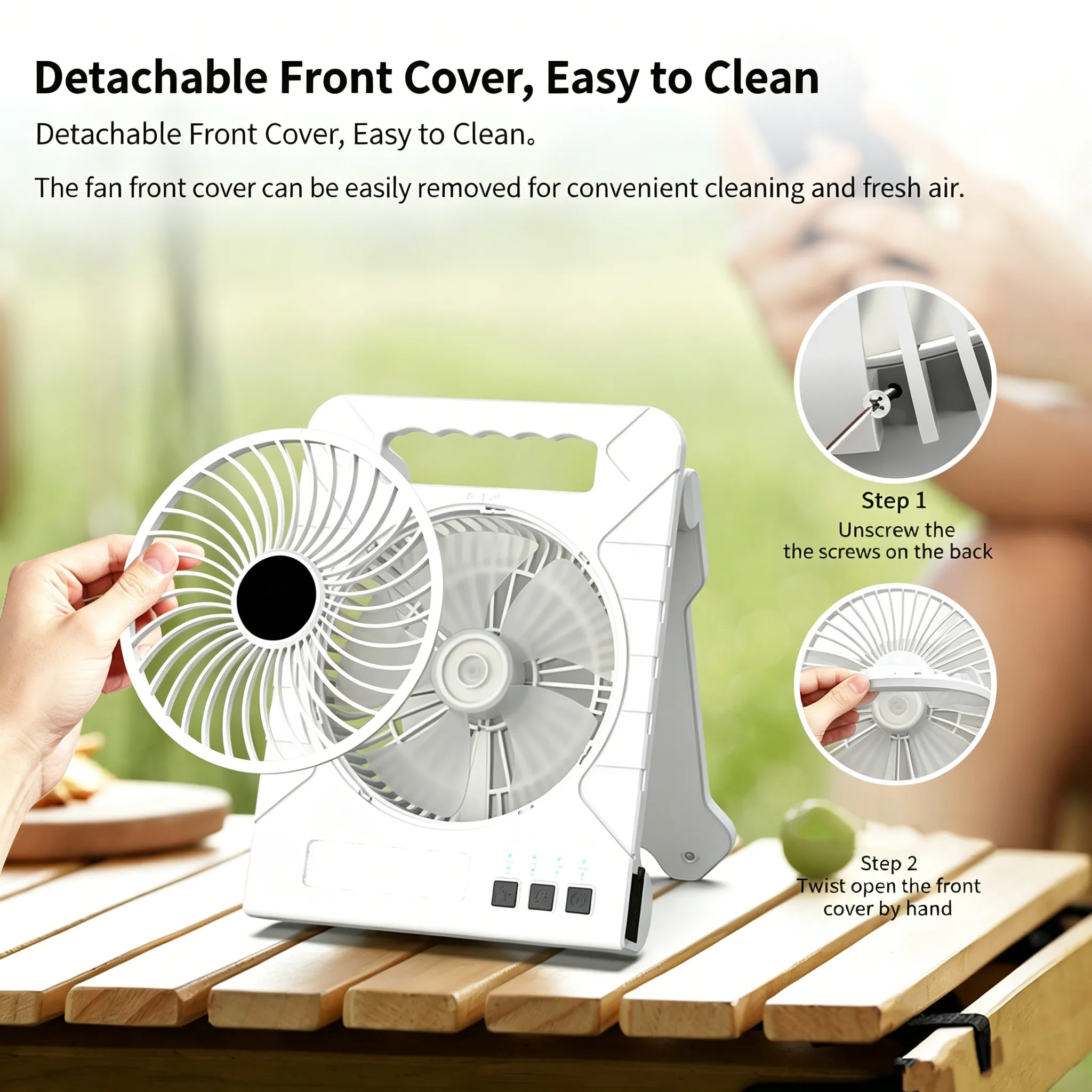 🌬️3-in-1 Solar LED Fan with Power Bank