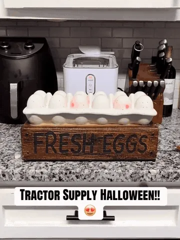 Glowing Zombie Chick Egg Tray Halloween Decoration