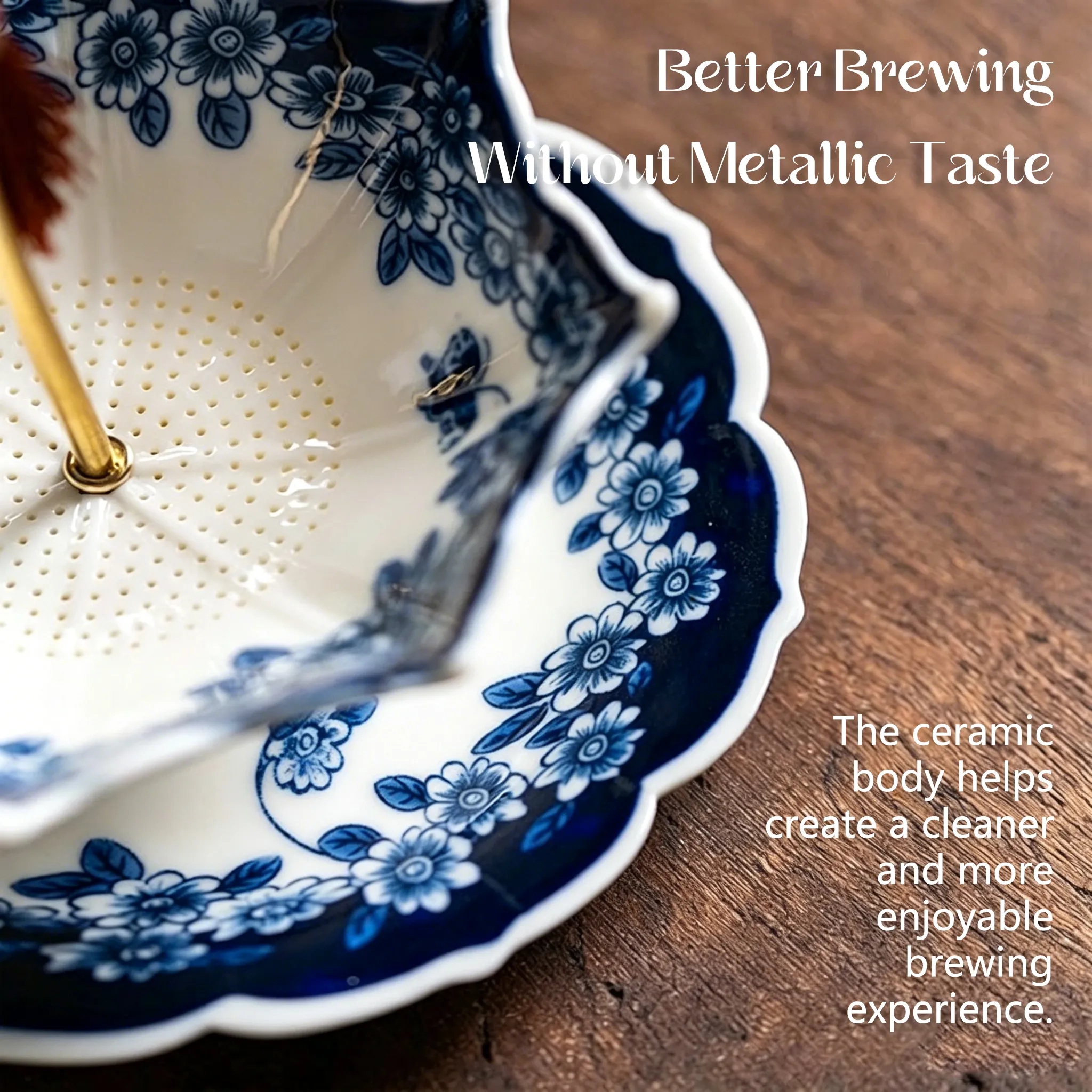 ☂️ Umbrella-Shaped Ceramic Tea Strainer – Elegant Loose Leaf Tea Filter