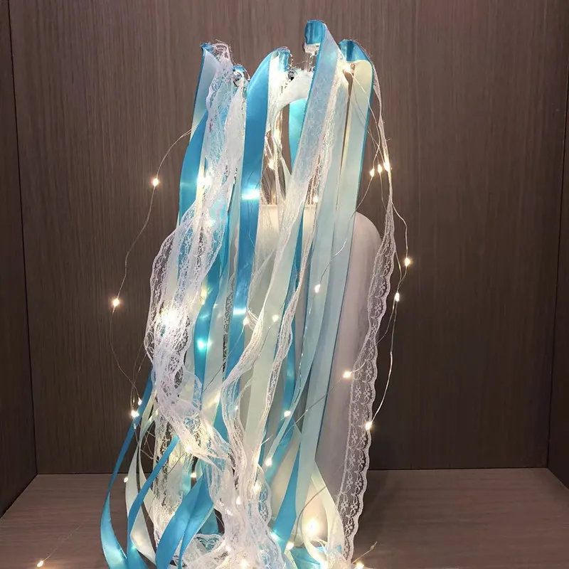 Light-Up Ribbon Fairy Wands with Warm White LEDs & Bells