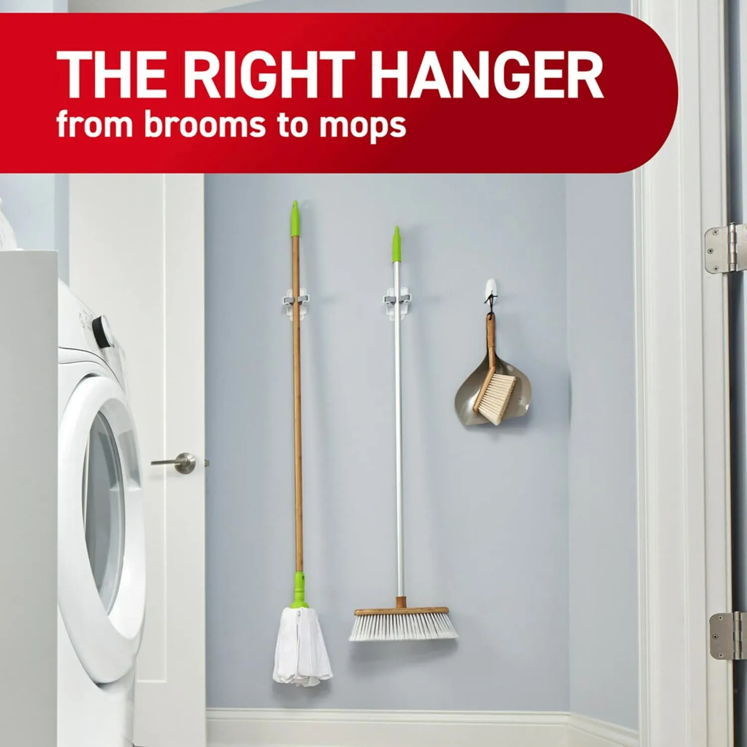 Damage-Free Broom & Mop Handle Gripper
