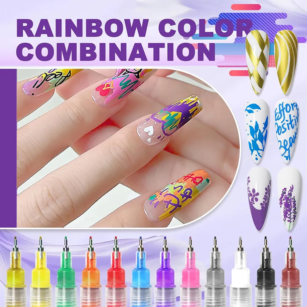 Nail Art Pen Set: Create professional, salon-style designs at home with the precision of a fine-tip pen. 💅