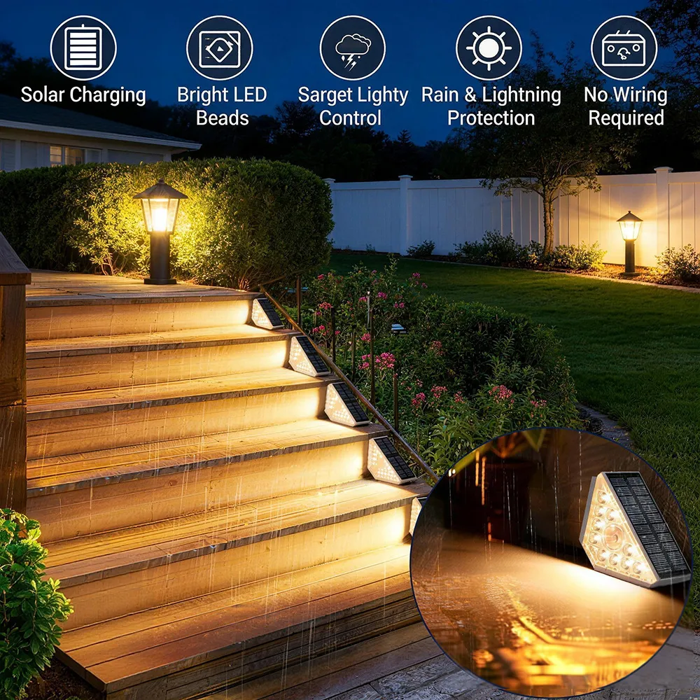 🌞 LED Solar Powered Stair Lights
