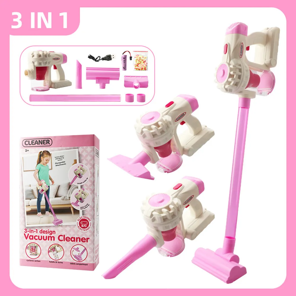 🧸3-in-1 Kids Toy Vacuum Cleaner – Realistic Cleaning Fun for Little Helpers