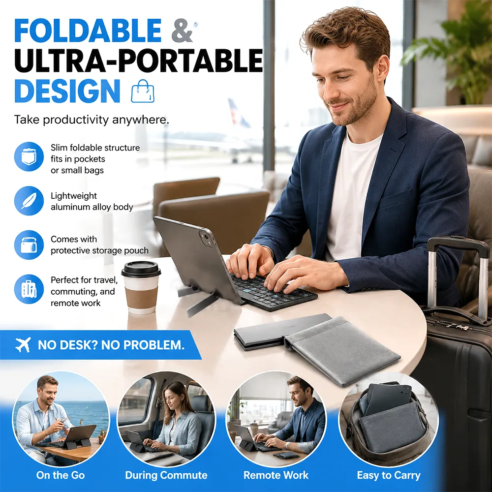 ⌨️ Foldable Bluetooth Keyboard with Magnetic Stand