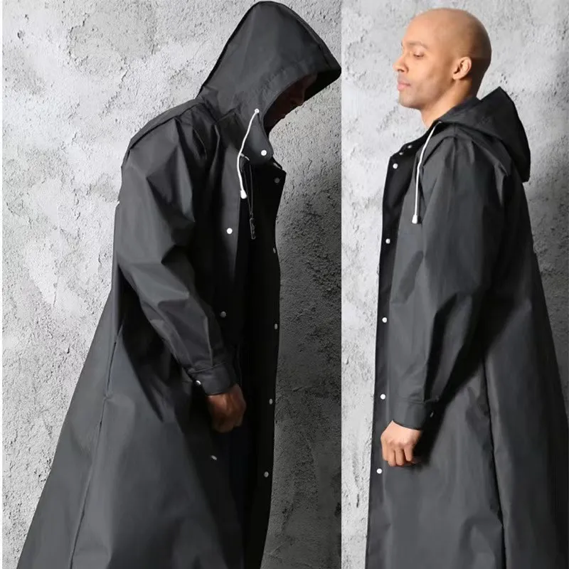Long-Coverage Hooded Raincoat