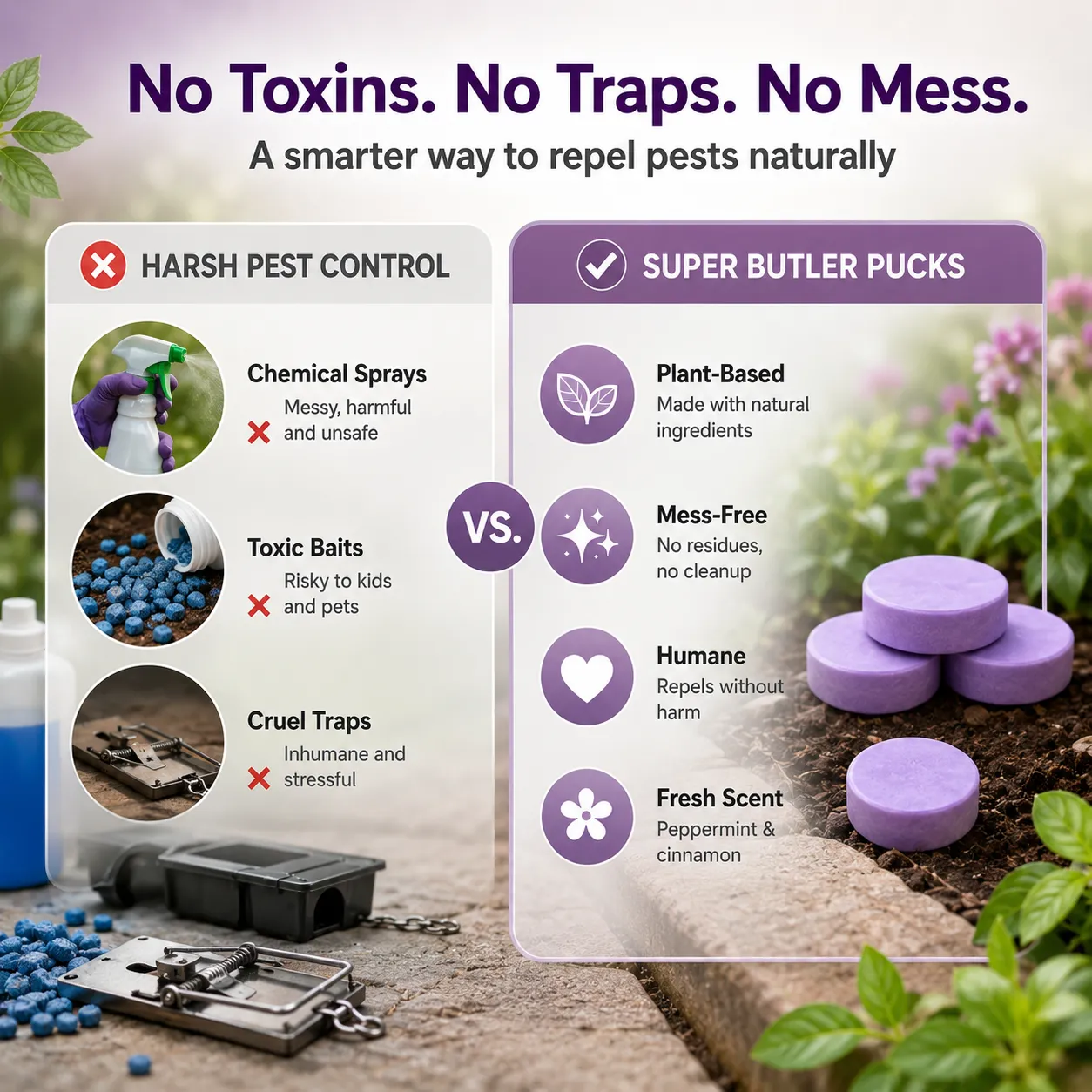 🌿 All-Natural Peppermint & Cinnamon Pest & Rodent Repellent Pucks