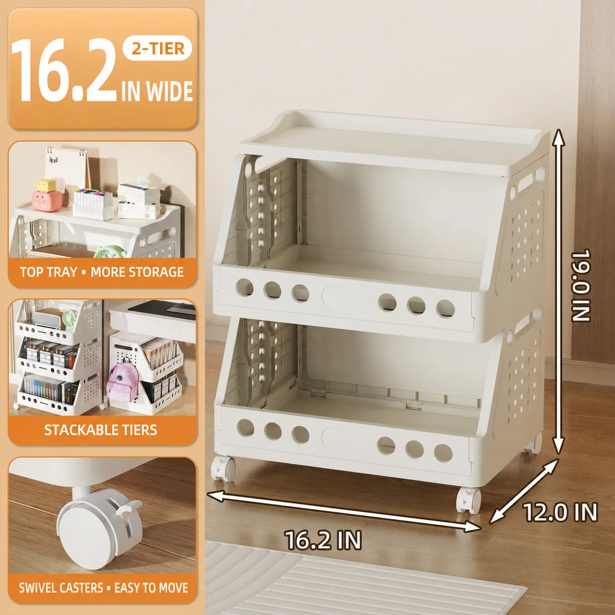 Stack & Roll Easy-Access Storage Cart