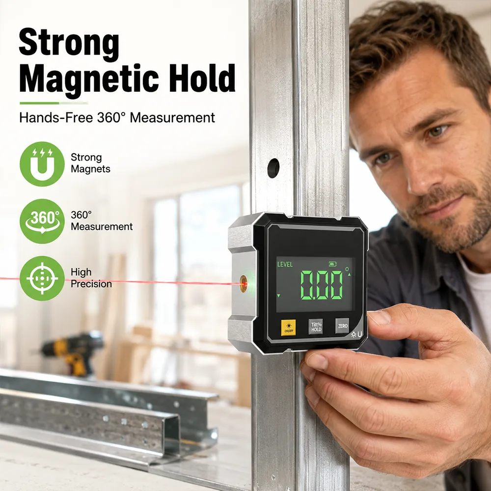 📐 Digital Laser Angle Measuring Instrument – High Precision Inclinometer & Protractor Tool