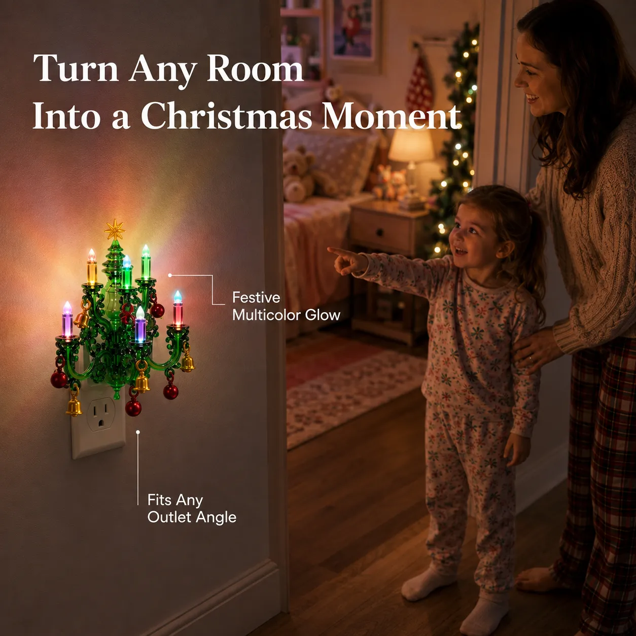 Vintage Christmas Tree Chandelier Night Light