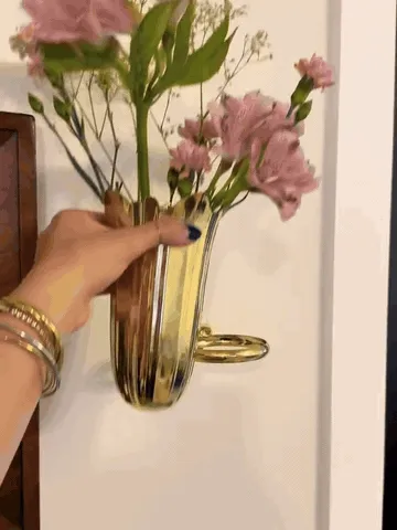Luxury Gold Wall-Mounted Flower Vase