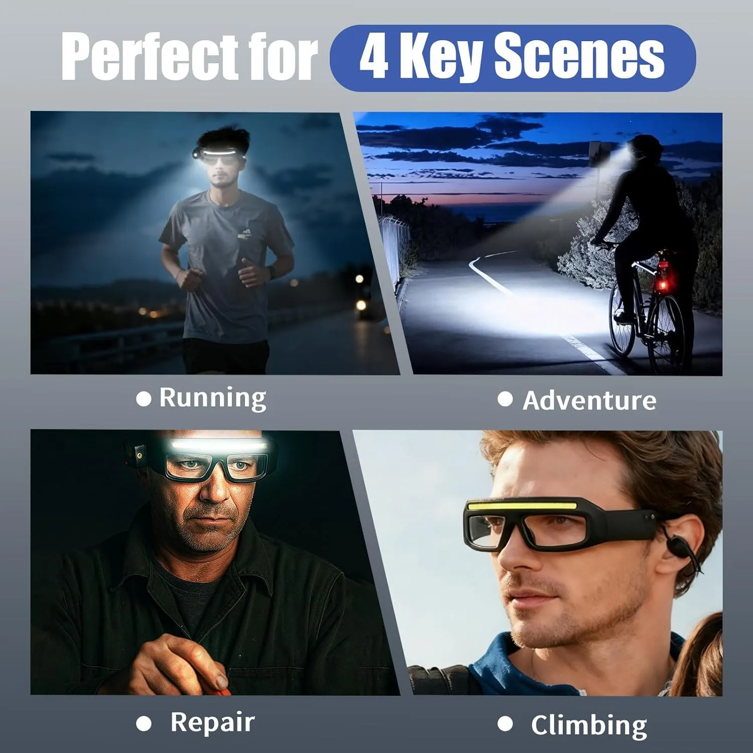Multifunctional Glasses Light: Read small print or perform delicate repairs hands-free with bright, targeted LED illumination. 👓