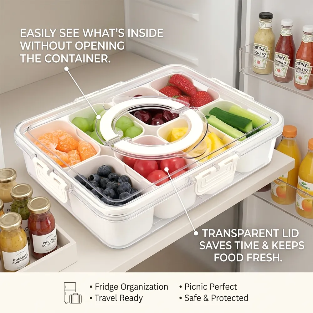 🍓 Snackle Box Container with Lid & Handle