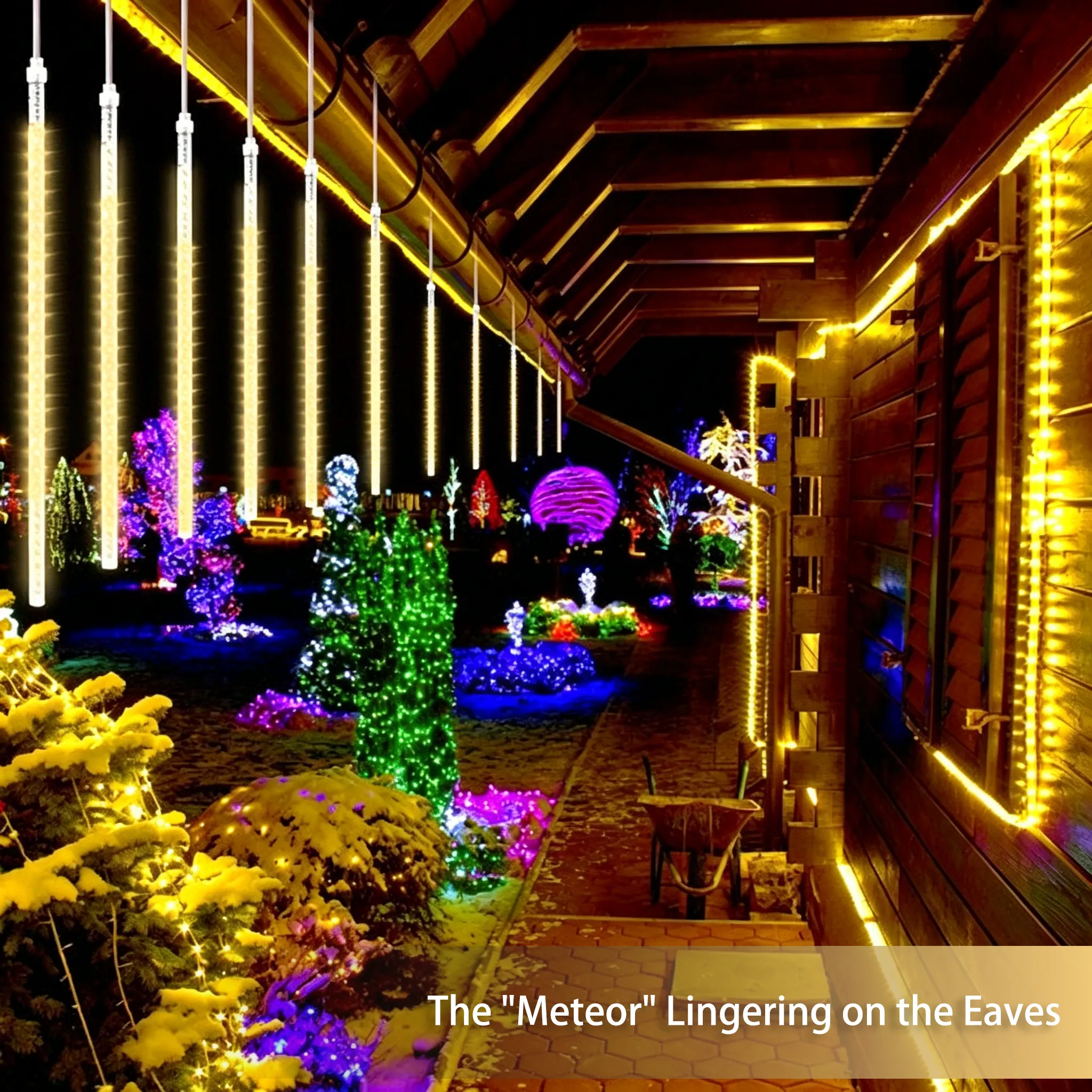 ✨ Meteor Shower LED Light Strings – Waterproof Outdoor Falling Rain Lights
