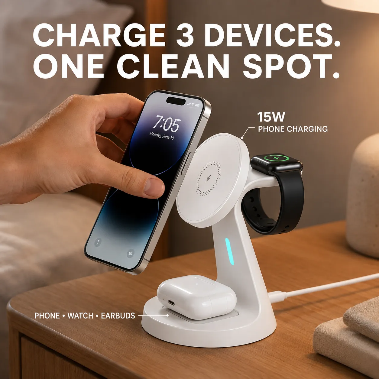 3-in-1 Magnetic Wireless Charging Stand