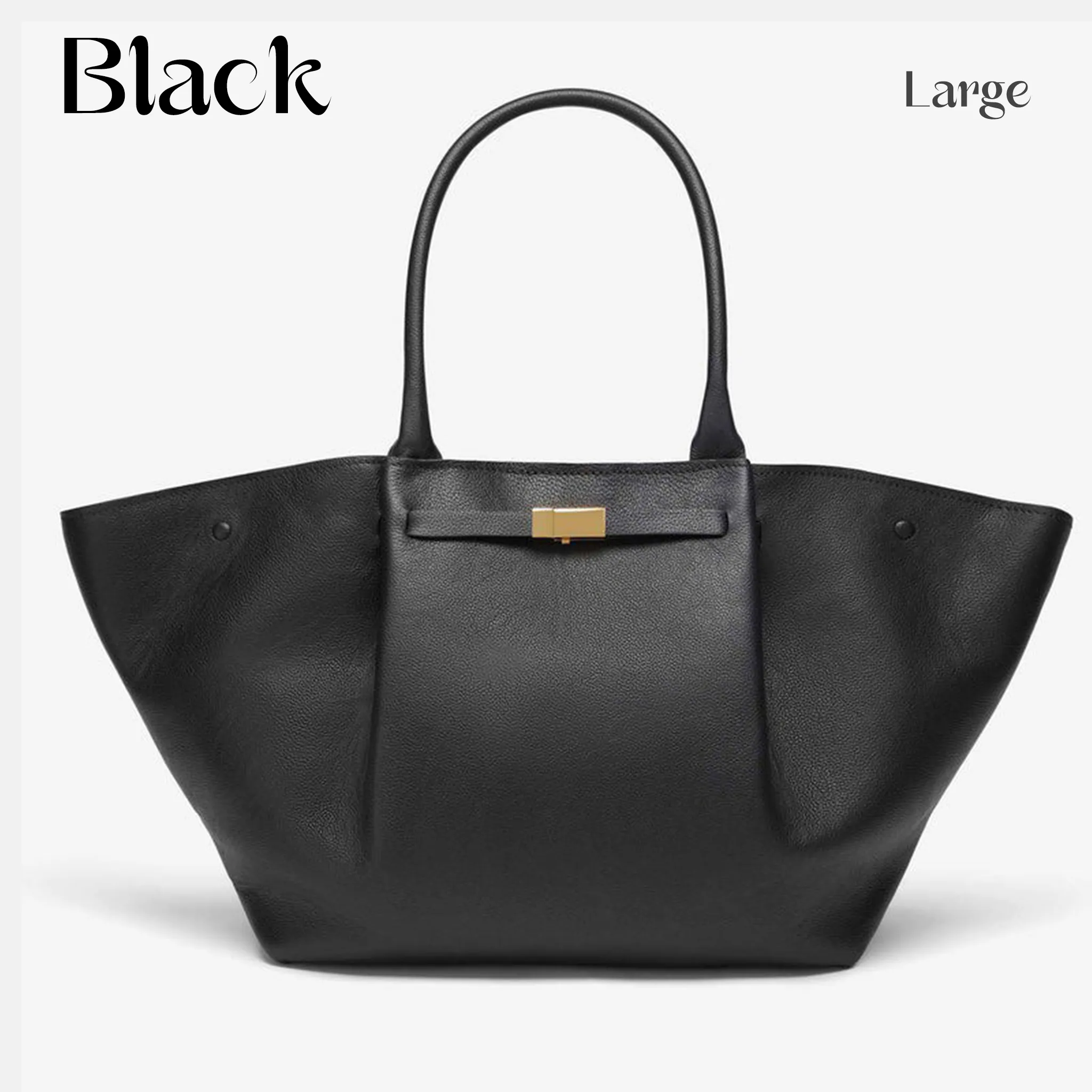 👜 Minimalist Folded-Wing Italian Leather Tote Bag