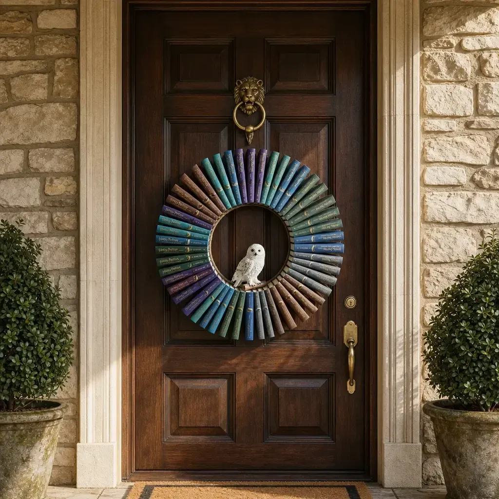 Decorative Book Door Wreath