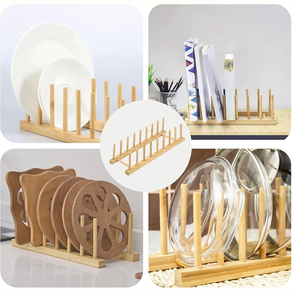 Bamboo Dish Drying Rack: Air-dry your fine china safely while freeing up valuable cabinet space. 🍽️