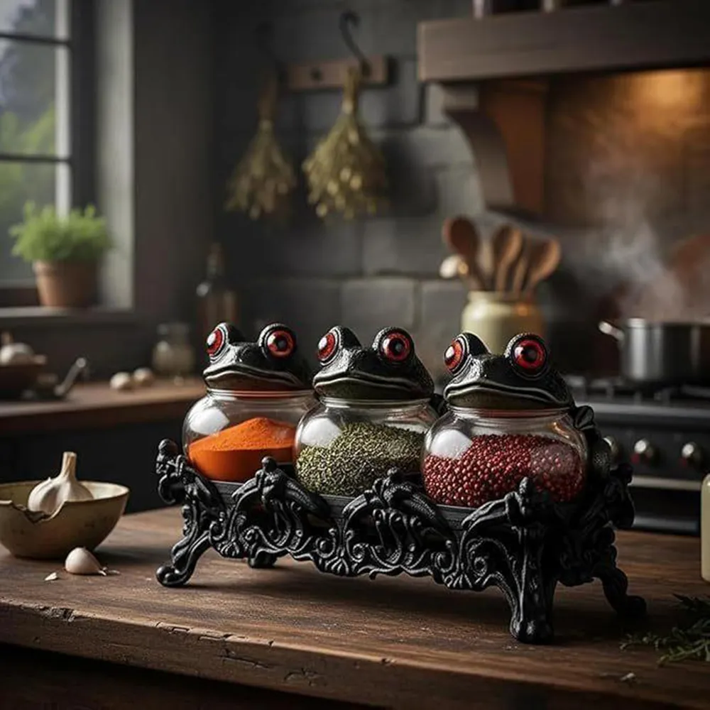 🐸 Gothic Frog Apothecary Spice Jar