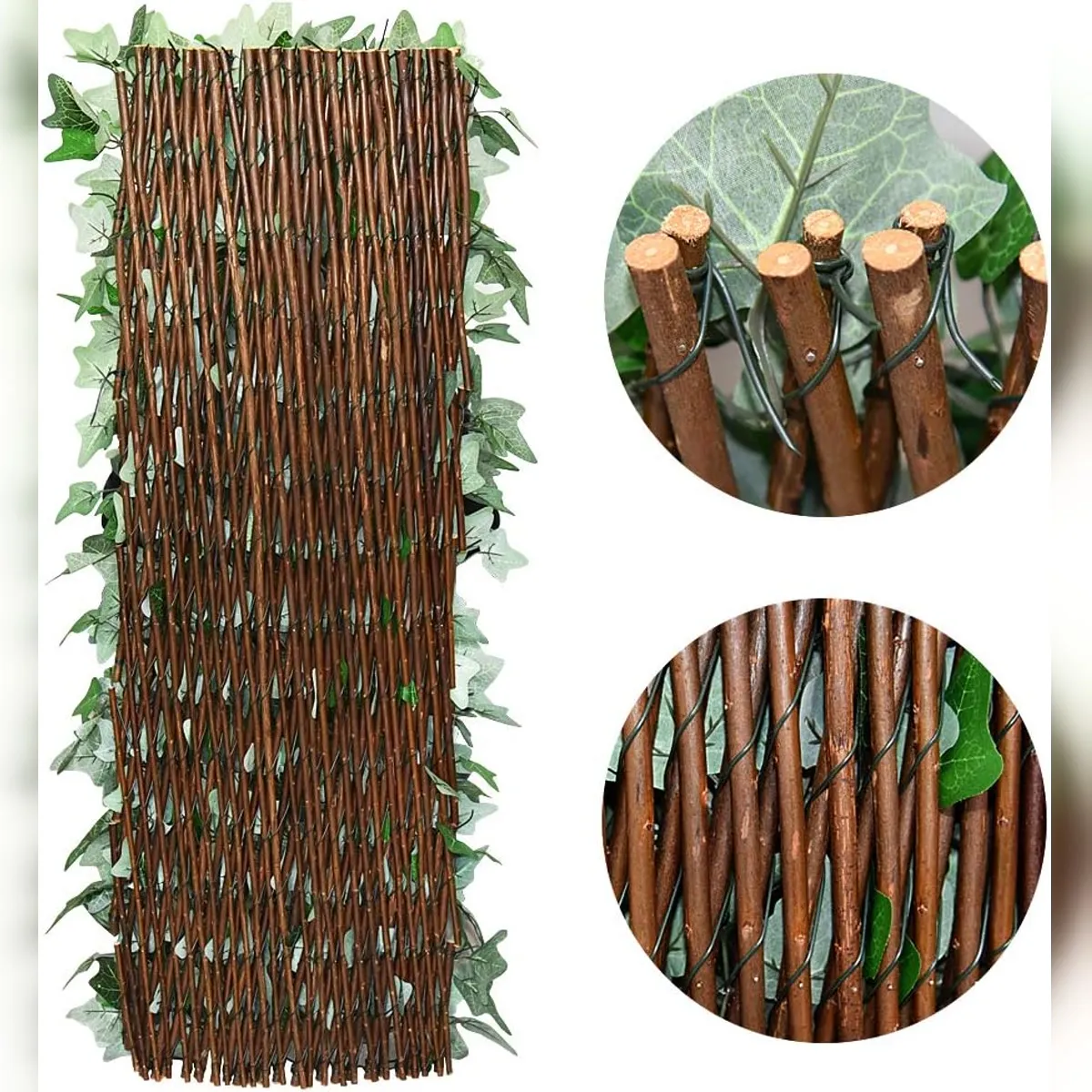 Instant Privacy Expandable Faux Ivy Fence