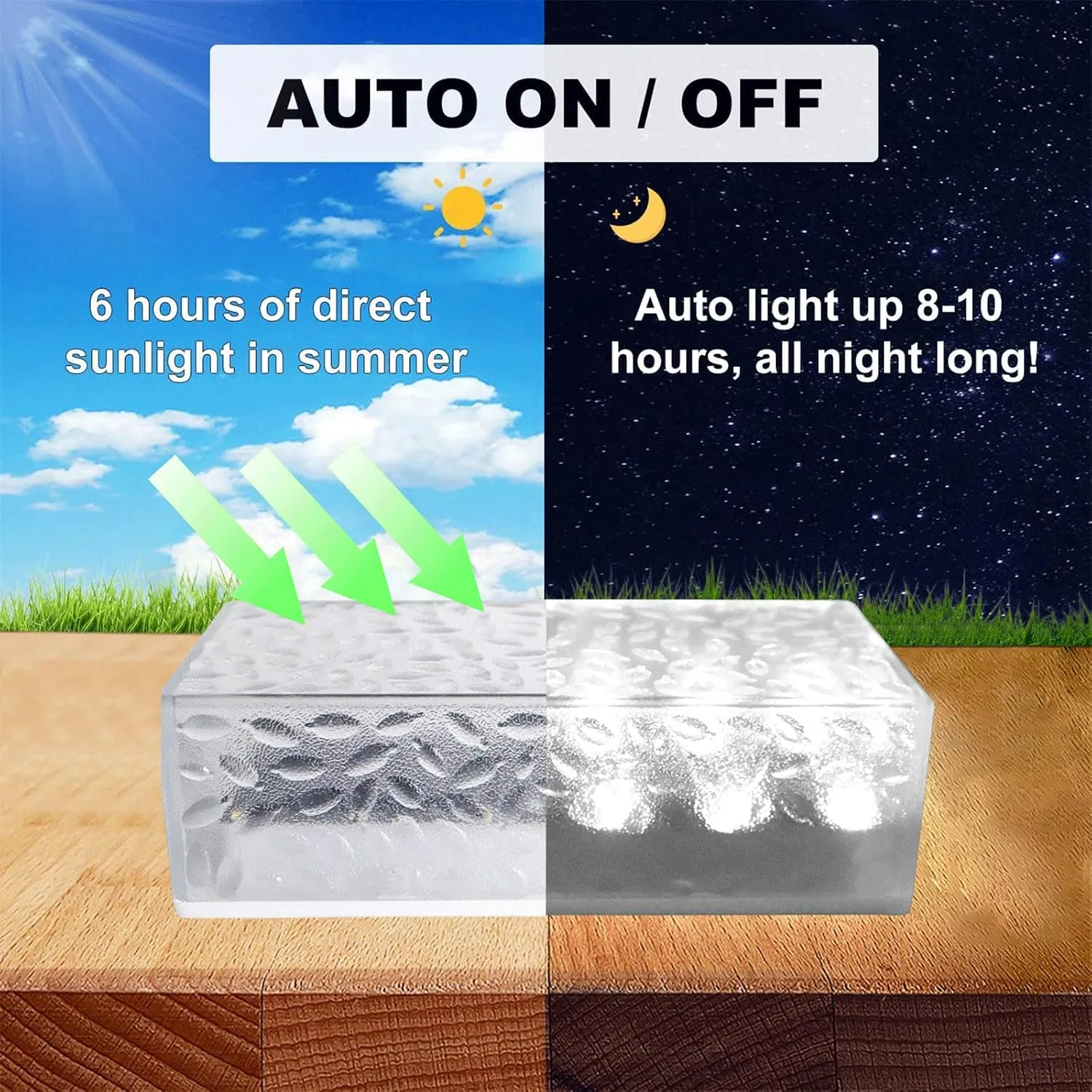 Solar Glass Brick Path Lights
