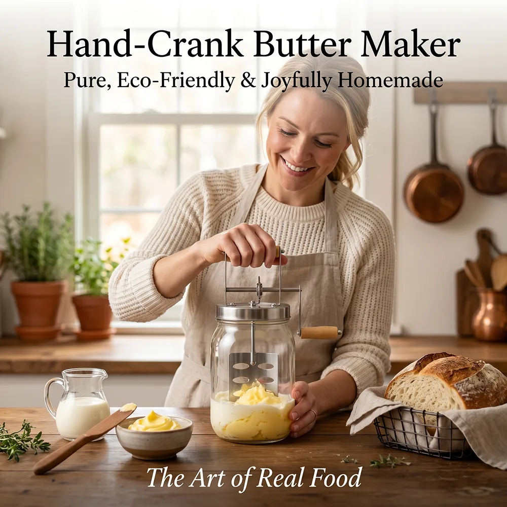 🧈 Hand-Crank Butter Maker: Skip the store-bought additives and enjoy pure, homemade flavor. 🥖