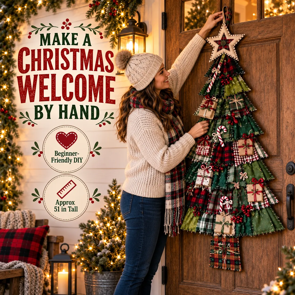 Make Your Own Oversized Patchwork Christmas Tree Door Hanging Kit