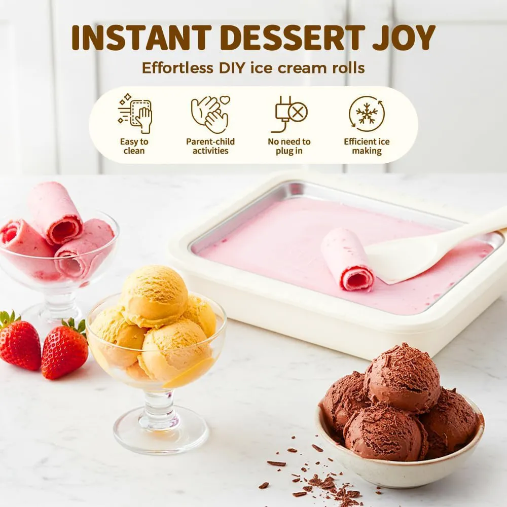 Rolled Ice Cream Maker: Create gourmet frozen treats at home with no electricity or rock salt required. 🍦