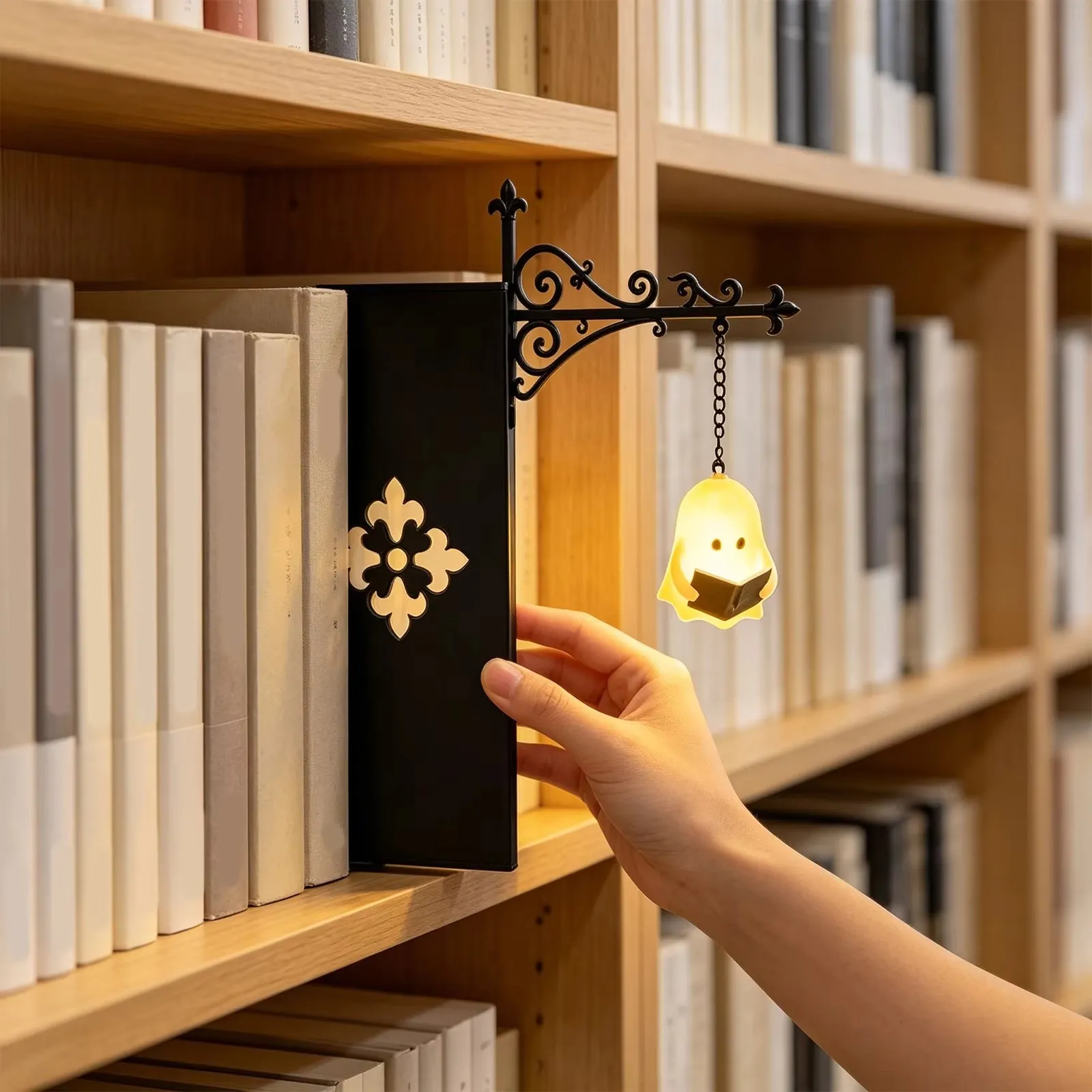 Enchanted Bookshelf Insert Light – Vintage Lantern or Reading Ghost