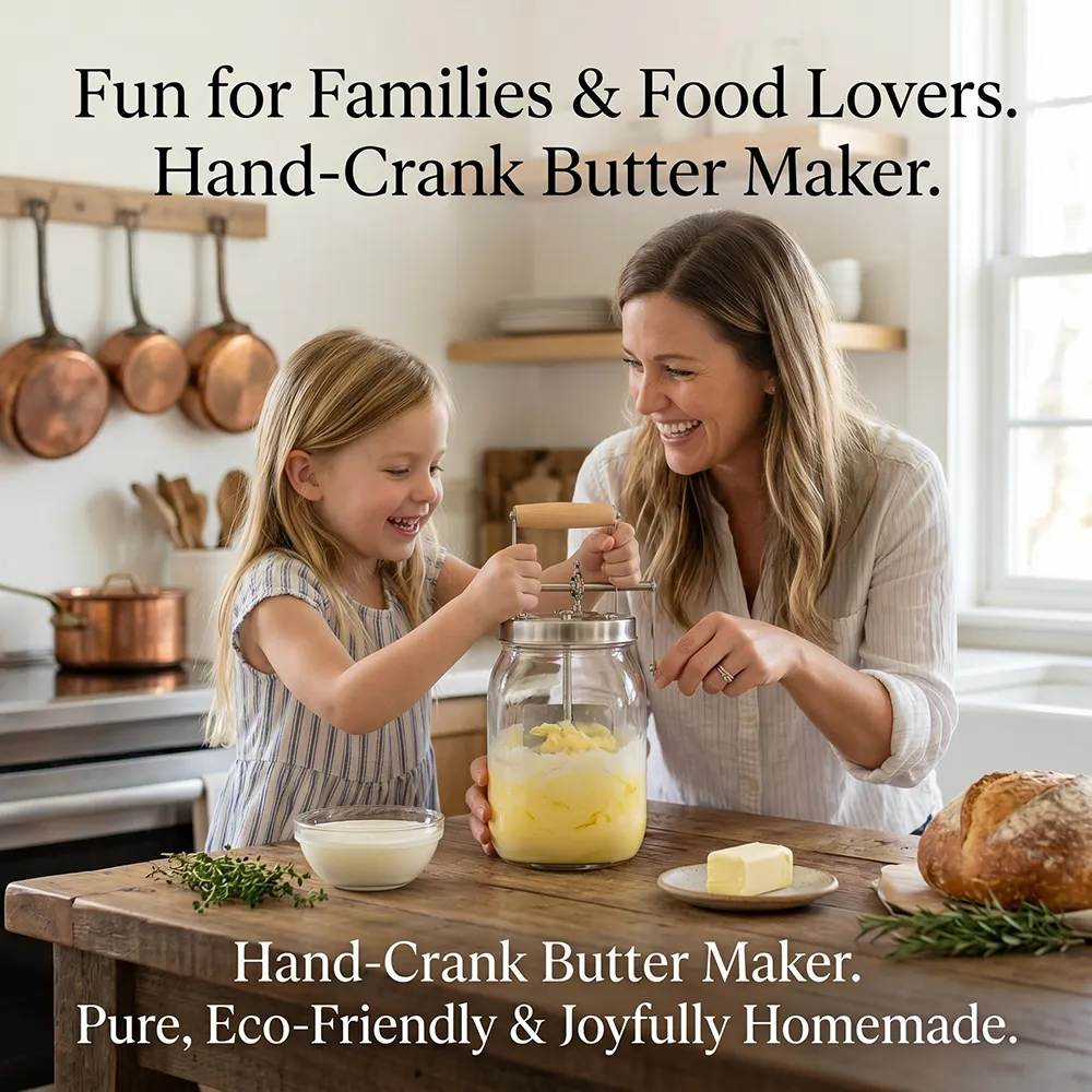 🧈 Hand-Crank Butter Maker: Skip the store-bought additives and enjoy pure, homemade flavor. 🥖