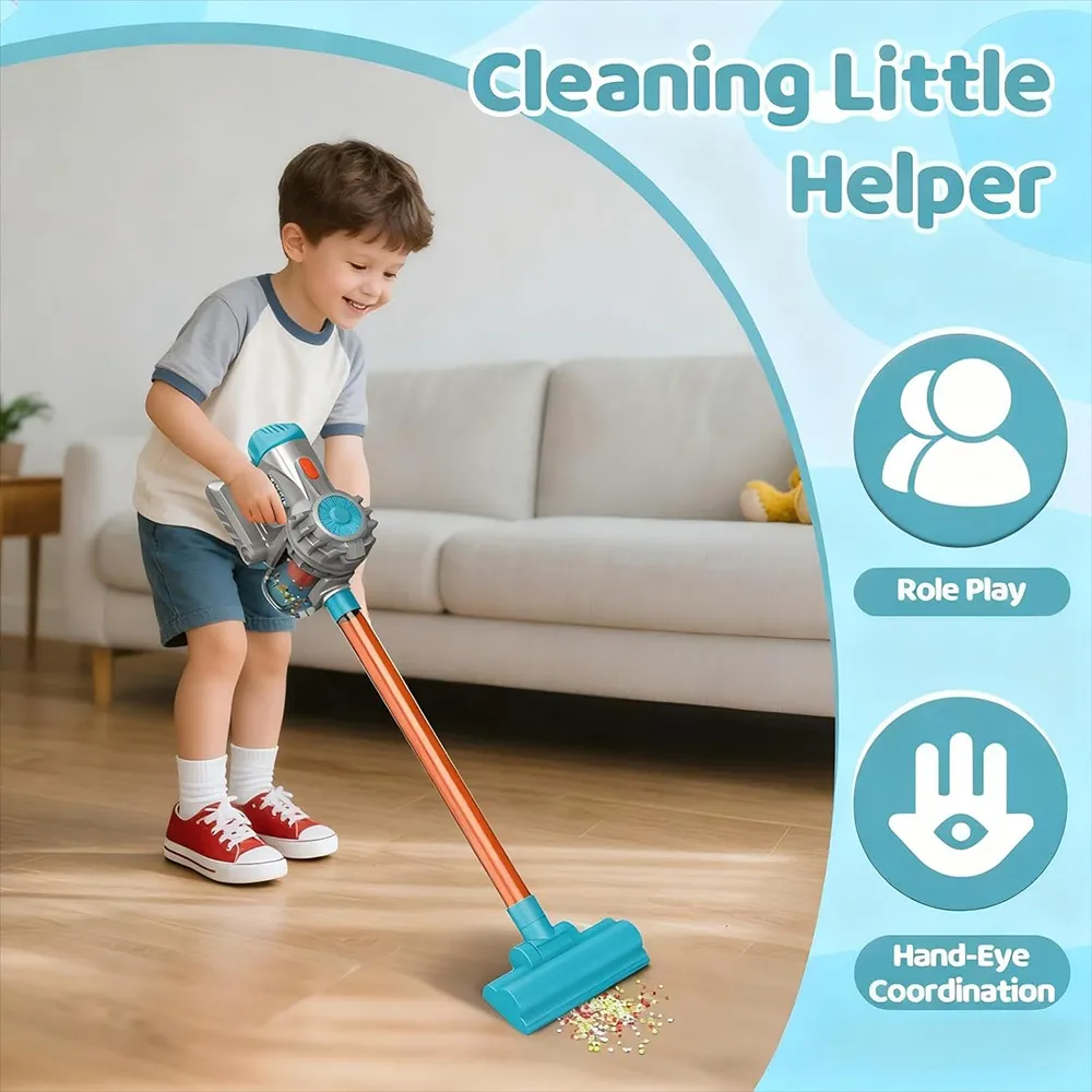 🧸3-in-1 Kids Toy Vacuum Cleaner – Realistic Cleaning Fun for Little Helpers