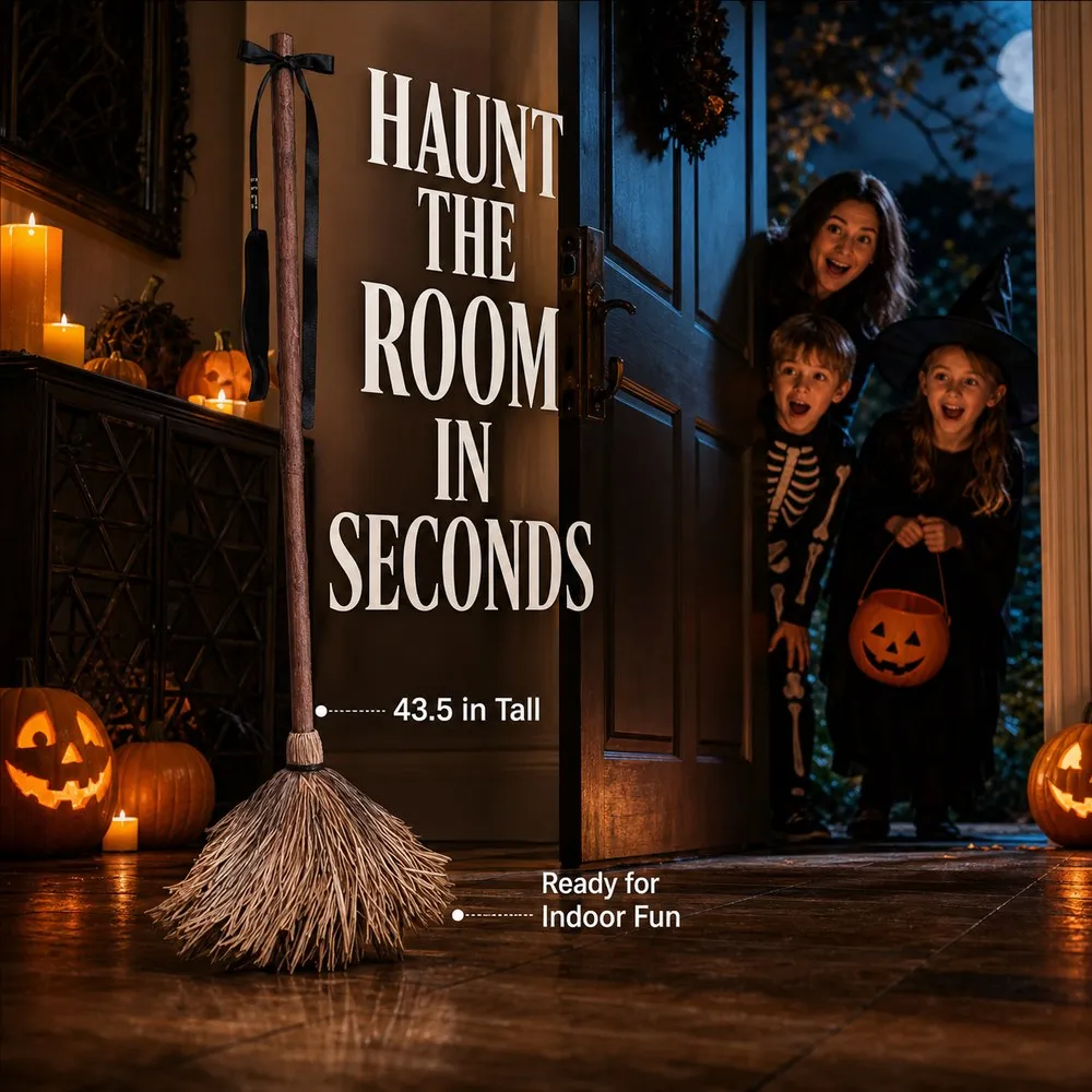 Dancing Witch Broom – Motion-Activated Halloween Prop