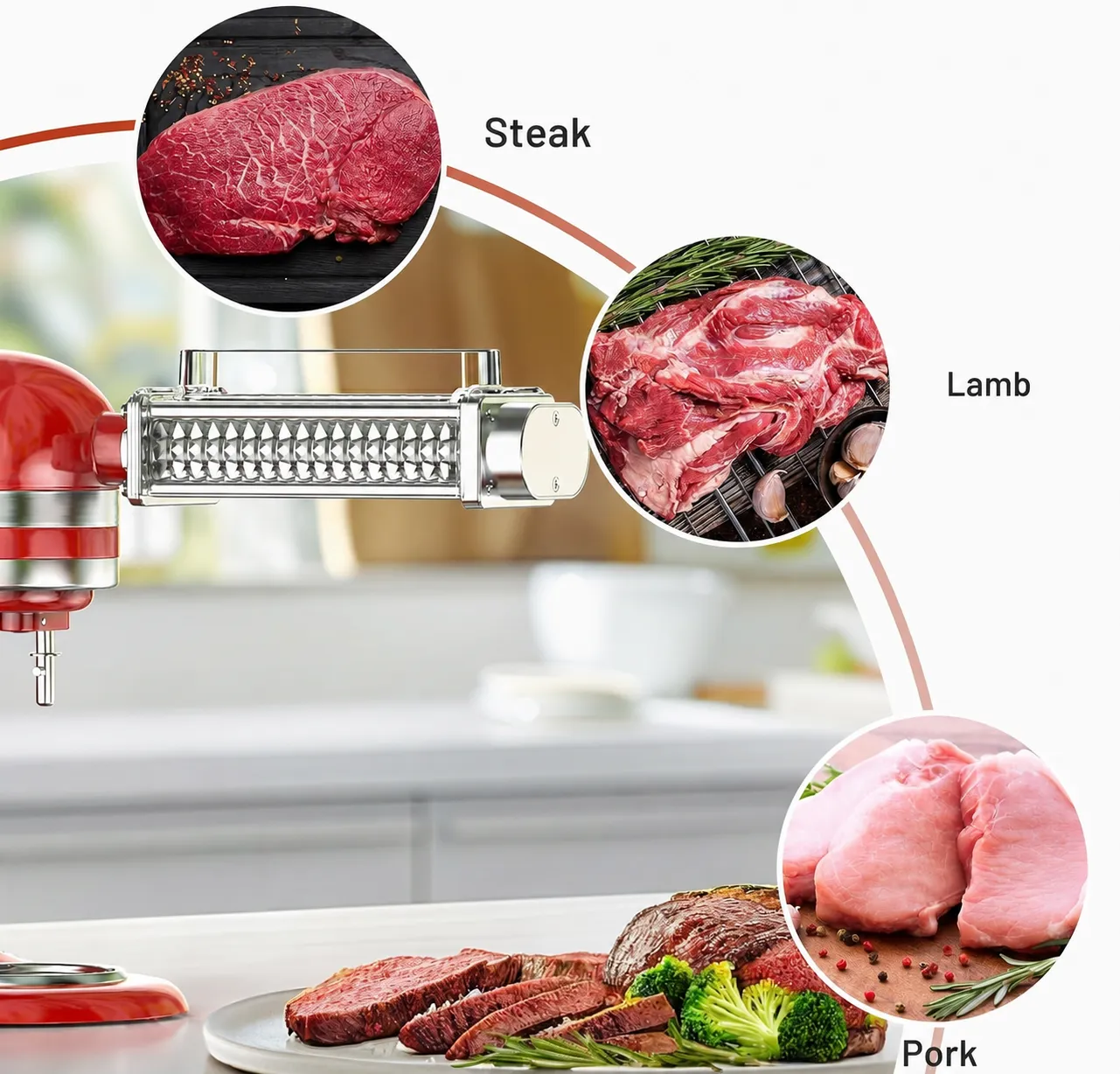 Mixer-Powered Meat Tenderizer Attachment