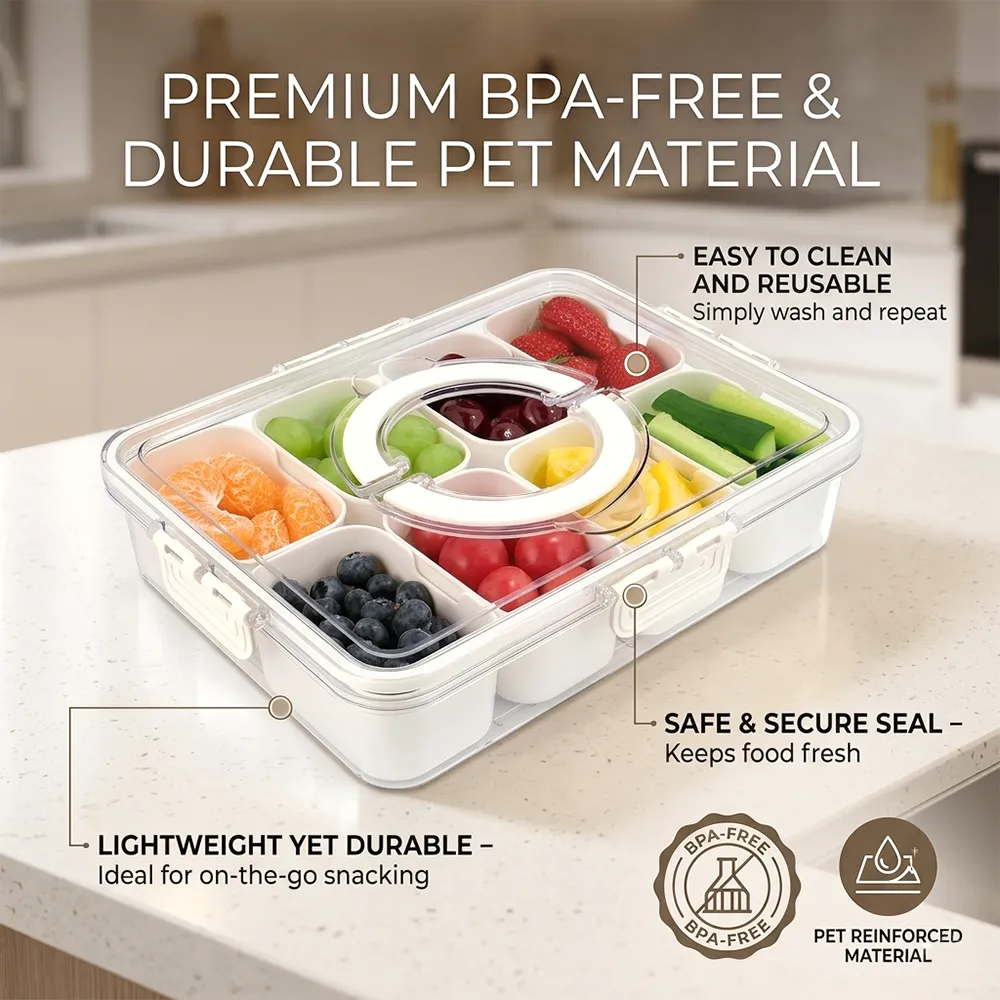 🍓 Snackle Box Container with Lid & Handle