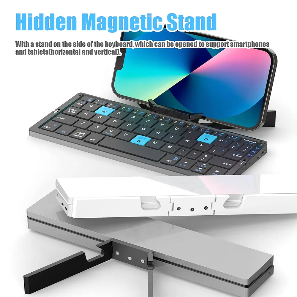 ⌨️ Foldable Bluetooth Keyboard with Magnetic Stand
